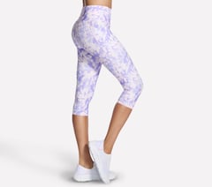 GO FLEX Printed High Waisted Capri — WHITE / PURPLE / PINK 4