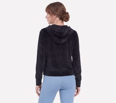 Cozy Luxe Velour Hoodie — BLACK 2