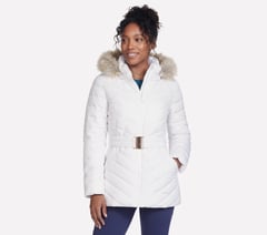 On-The-GO GO SHIELD Cozy Fit Belted Parka — WHITE 1
