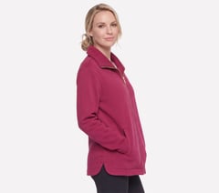 GO SNUGGLE Tunic Full Zip Jacket — PINK / RED 4