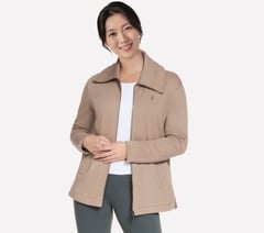 GO SNUGGLE Tunic Full Zip Jacket — TAUPE / BROWN 4