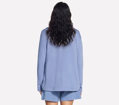 GO SNUGGLE Tunic Full Zip Jacket — WHITE / BLUE 2