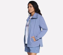 GO SNUGGLE Tunic Full Zip Jacket — WHITE / BLUE 3