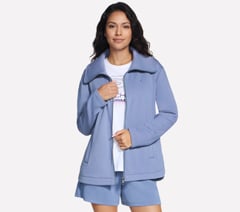 GO SNUGGLE Tunic Full Zip Jacket — WHITE / BLUE 5