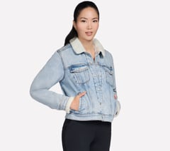 Sherpa Denim Jacket — DENIM / TAUPE 3