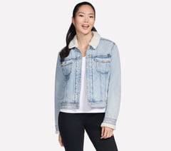 Sherpa Denim Jacket — DENIM / TAUPE 4