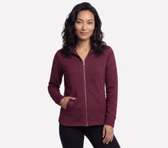 GO WALK Everywhere Tunic Jacket — BURGUNDY / PINK 1