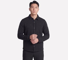 GO WALK Ottoman Shirt Jacket — BLACK 1