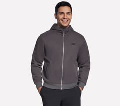 Skechers Max Soft Hooded Jacket — BLACK / CHARCOAL 1