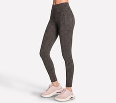 GO WALK Printed Full Length High-Waisted Legging — BROWN / LIME 3