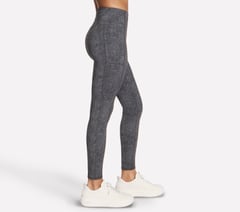 GO WALK Printed Full Length High-Waisted Legging — WHT / BLACK / SILVER 4