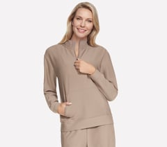 GO LUXE Rib 1/4 Zip — TAUPE / BROWN 1