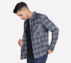 GO DRI Ridgetop Button Down Shirt — BLACK / CHARCOAL 3