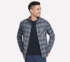 GO DRI Ridgetop Button Down Shirt — BLACK / CHARCOAL 4