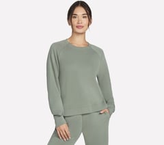 Cozy Luxe Crewneck — TAUPE / OLIVE 1