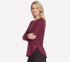 GO DRI Swift Long Sleeve Tunic Crew — BURGUNDY / PINK 3