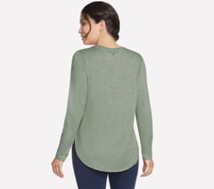 GO DRI Swift Long Sleeve Tunic Crew — TAUPE / OLIVE 2