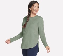 GO DRI Swift Long Sleeve Tunic Crew — TAUPE / OLIVE 3