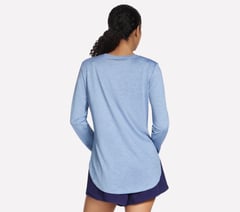 GO DRI Swift Long Sleeve Tunic Crew — WHITE / BLUE 2