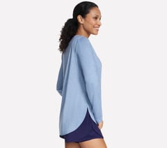 GO DRI Swift Long Sleeve Tunic Crew — WHITE / BLUE 4