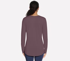 GO DRI Swift Long Sleeve Tunic Crew — WHITE / BROWN 2