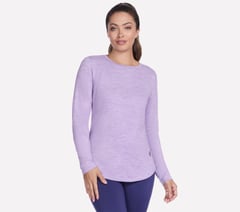 GO DRI Swift Long Sleeve Tunic Crew — WHITE / LIGHT PURPLE 1