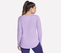 GO DRI Swift Long Sleeve Tunic Crew — WHITE / LIGHT PURPLE 2