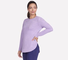 GO DRI Swift Long Sleeve Tunic Crew — WHITE / LIGHT PURPLE 3