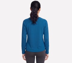 GO DRI Stride Long Sleeve Crew — WHITE / NAVY 2