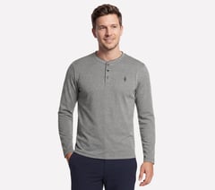 Off Duty Henley — CHARCOAL 1