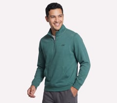 Weekend Easy 1/4 Zip — STONE / OLIVE 1