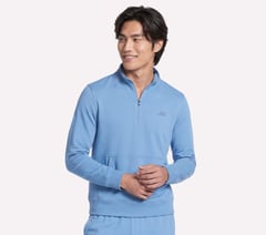 Weekend Easy 1/4 Zip — WHITE / PERIWINKLE 3