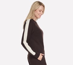 Skechluxe Elevate Blocked Crewneck — BROWN 4