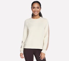 Skechluxe Elevate Blocked Crewneck — OFF WHITE / MAUVE 1