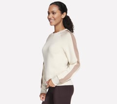 Skechluxe Elevate Blocked Crewneck — OFF WHITE / MAUVE 3