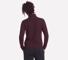 GO STRETCH Harmony Rib 1/4 Zip — WHITE / BURGUNDY 2