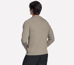 GO KNIT Waffle Ease Crew — OLIVE / GRAY 2