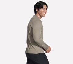 GO KNIT Waffle Ease Crew — OLIVE / GRAY 3