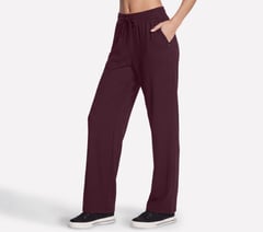 GO STRETCH Harmony Rib Pant — WHITE / BURGUNDY 3