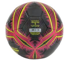 Hex Multi Mini Stripe Size 5 Soccer Ball — BLACK / CORAL 2