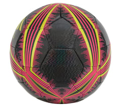 Hex Multi Mini Stripe Size 5 Soccer Ball — BLACK / CORAL 3