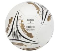 Hex Brushed Size 5 Soccer Ball — WHITE / GOLD 2