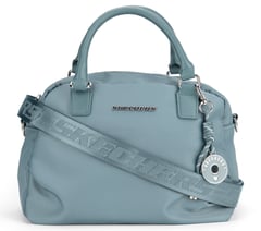 Shoulder Bag with Bungee Keychain — LIGHT GRAY / TURQUOISE 1