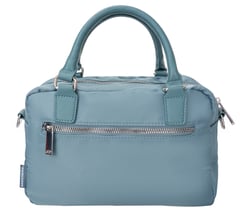 Shoulder Bag with Bungee Keychain — LIGHT GRAY / TURQUOISE 2