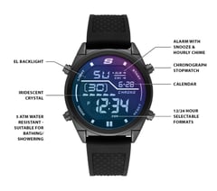 Skechers Accessories Blue Face Digital Watch — BLACK 7