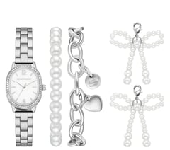 Charm Pearl Bows Watch Set — SILVER 1