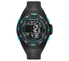 Digital Long Strap Watch — BLACK / TURQUOISE 1