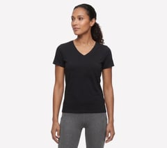 Pima V-Neck Tee — BLACK 1