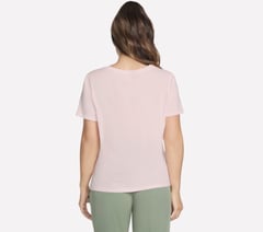 Pima V-Neck Tee — WHITE / PINK 2