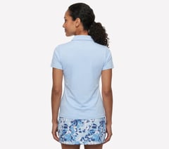 GO GOLF Short Sleeve Birdie Zip Front Polo — WHITE / LIGHT GRAY 2